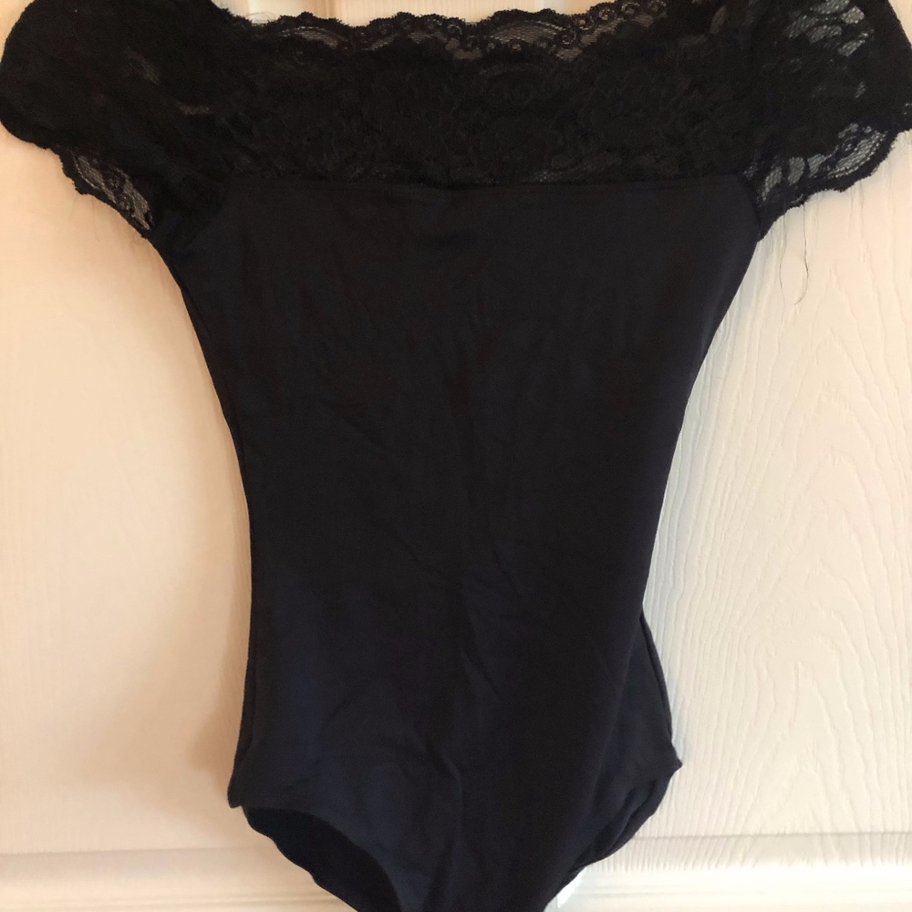 black lacey leotard
